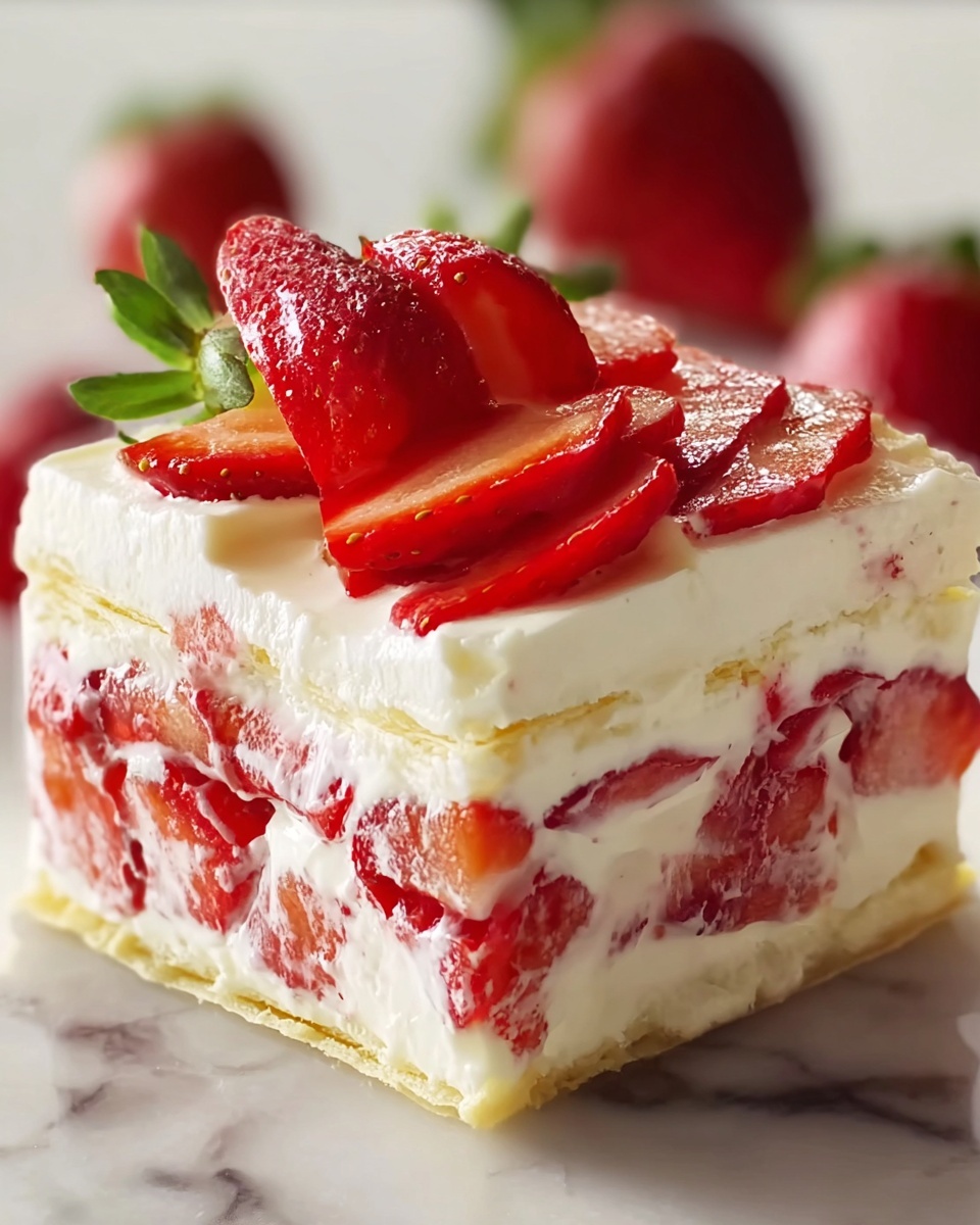 No-Bake Strawberry Jello Lasagna Recipe - Recipe Image