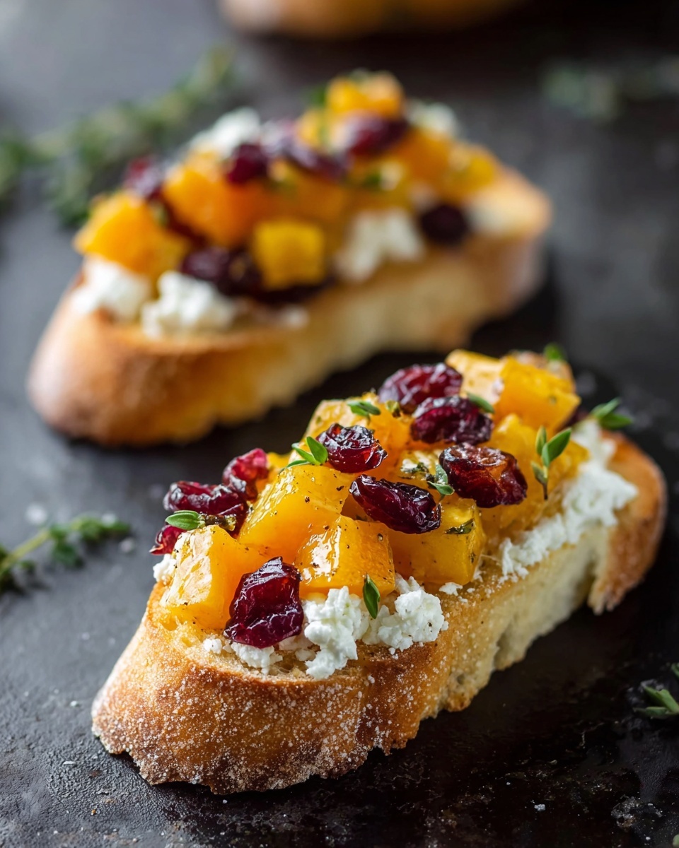 Butternut Squash, Cranberry, and Goat Cheese Crostini Recipe - Recipe Image