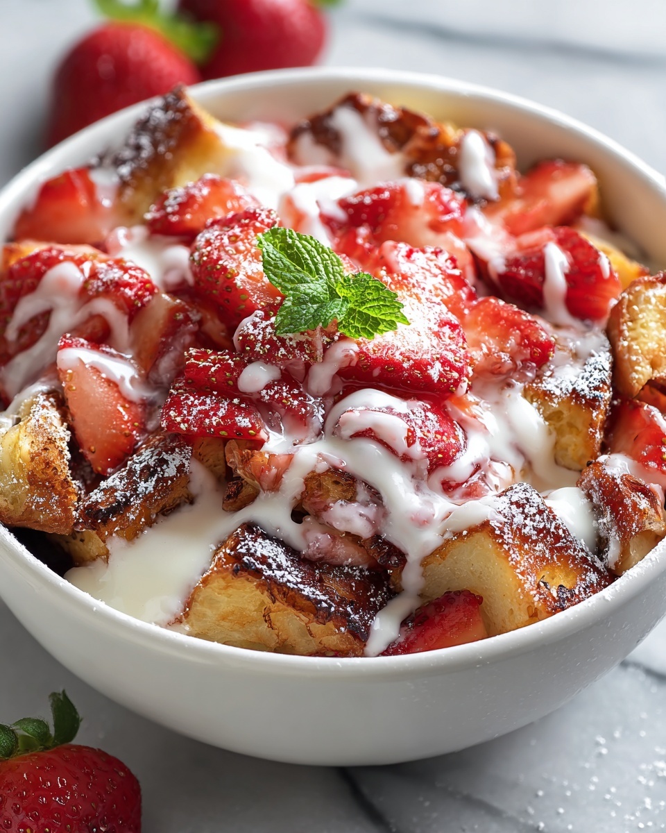Strawberries & Cream French Toast Casserole Recipe - Recipe Image