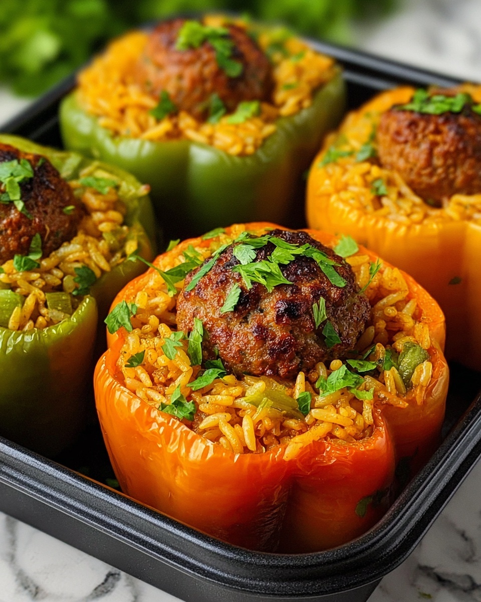 Stuffed Bell Peppers with Rice and Kefta Recipe - Recipe Image