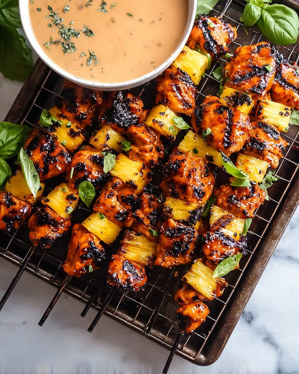 Chipotle Pineapple Bang Bang Chicken Skewers Recipe - Recipe Image