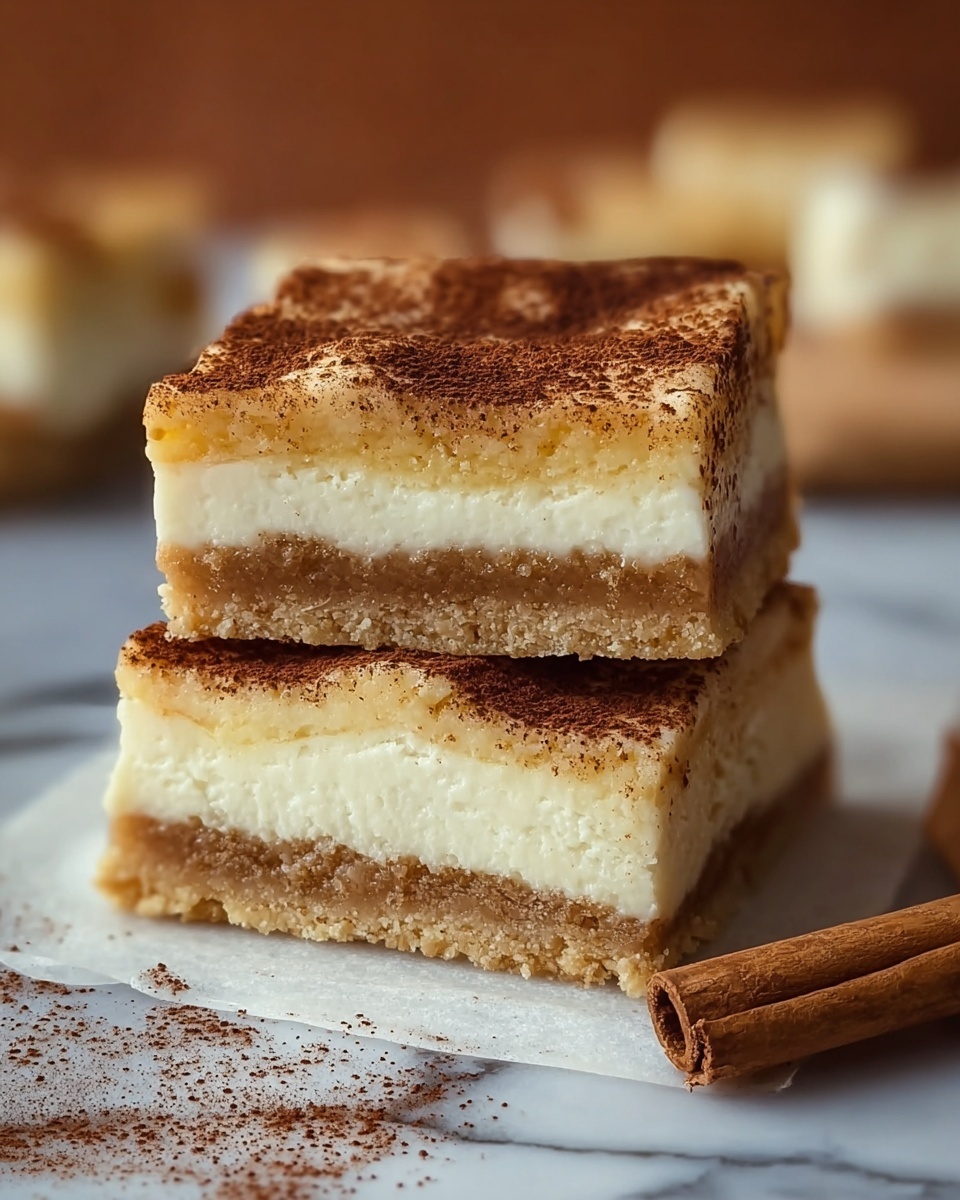 Cinnamon Churro Cheesecake Bars Recipe - Recipe Image