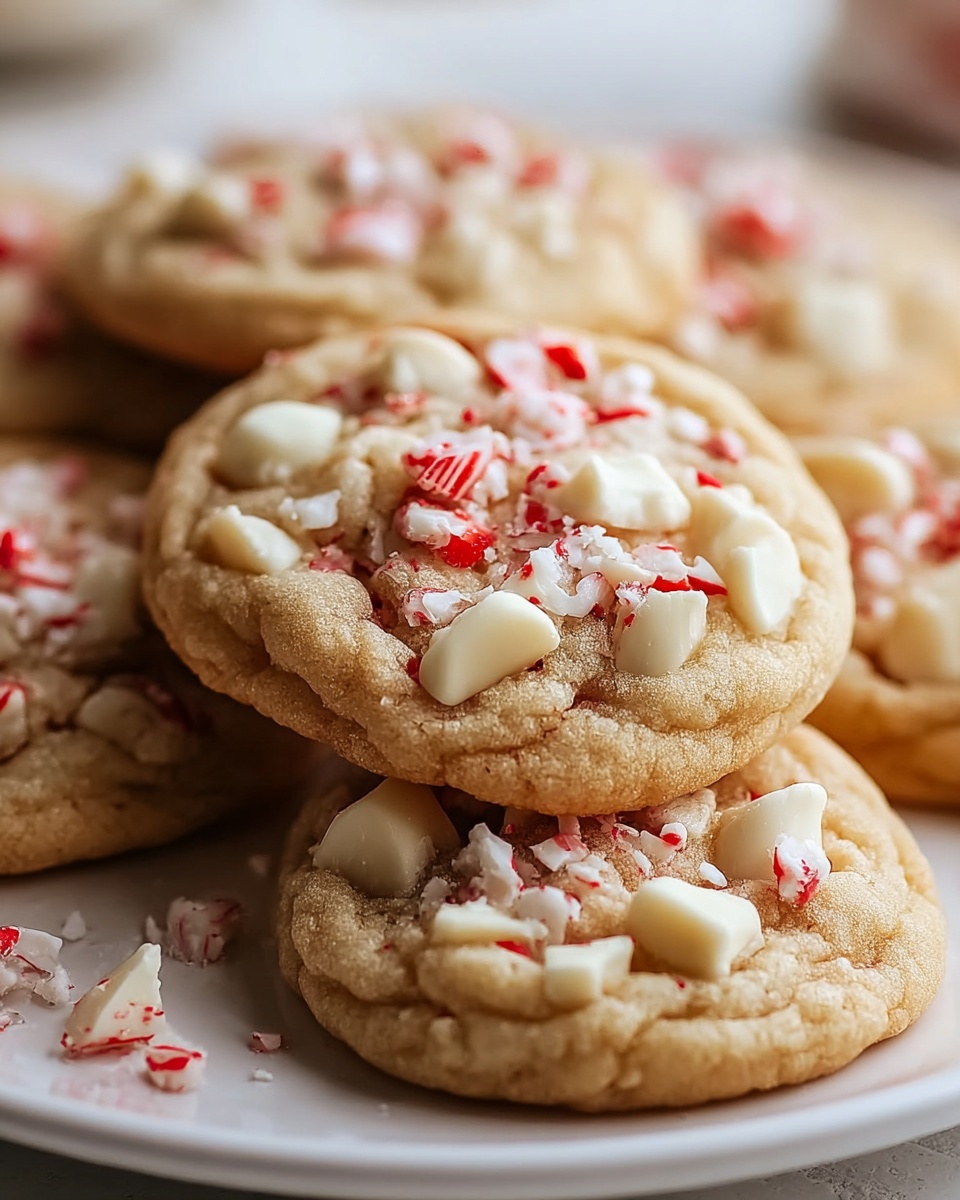 White Chocolate Peppermint Crunch Cookies Recipe - Recipe Image