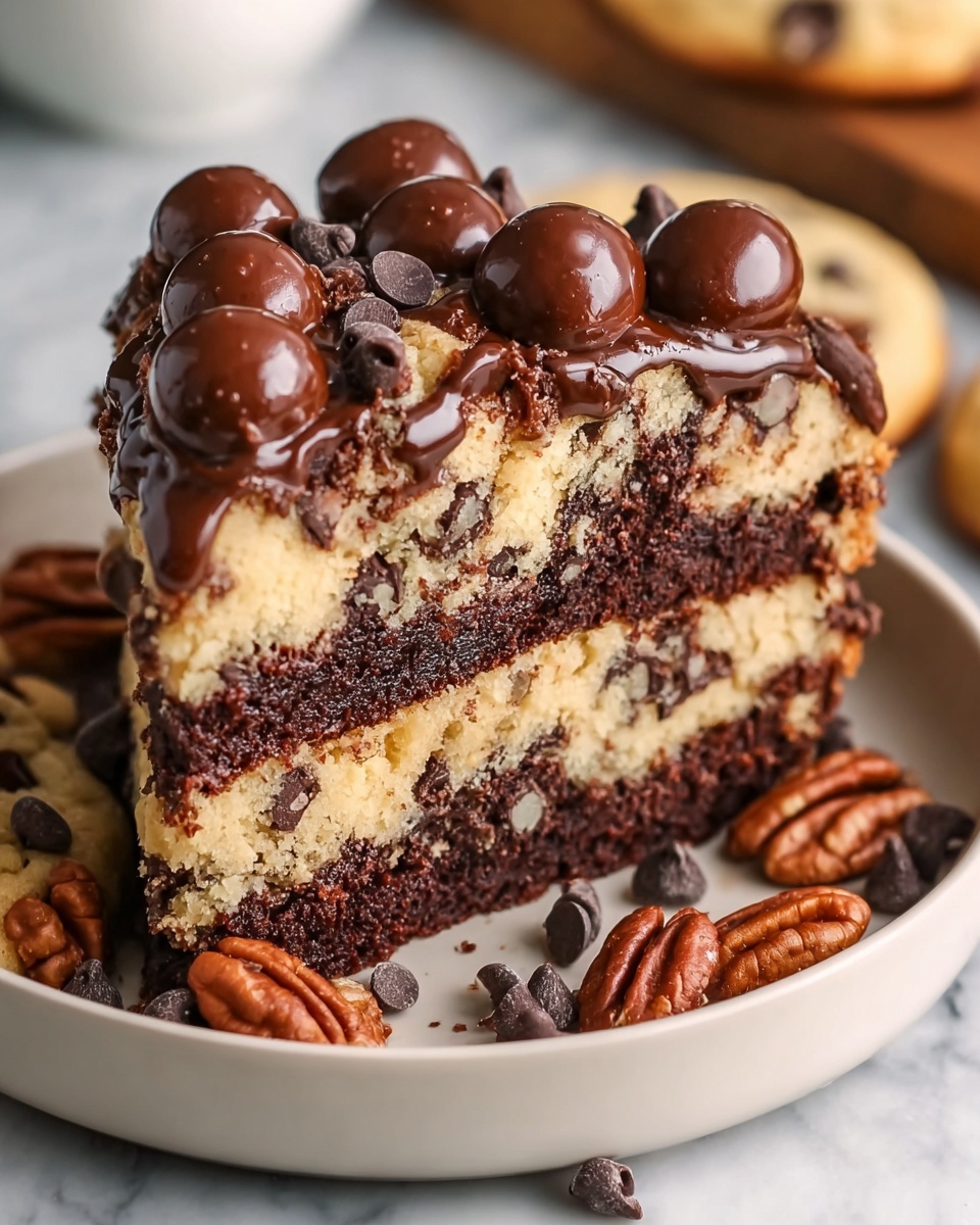 Cookie Dough Brownie Cake Recipe - Recipe Image