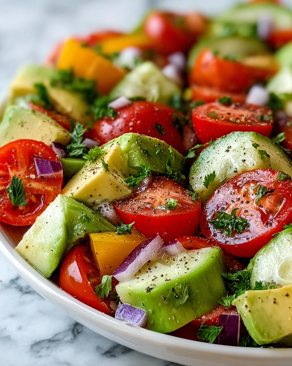 Cucumber Tomato Avocado Salad Recipe - Recipe Image
