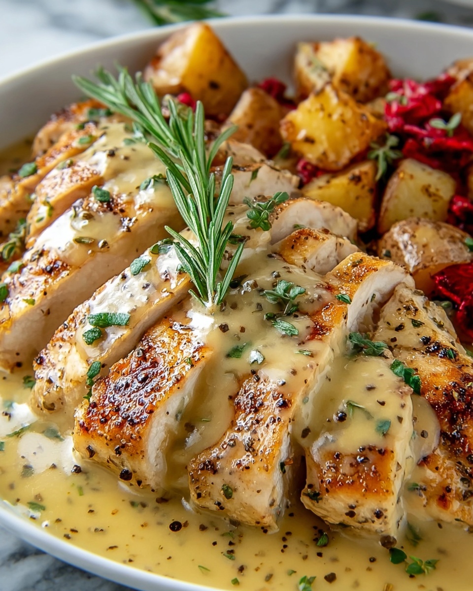 Chicken with Creamy Mustard Asiago Sauce Recipe - Recipe Image