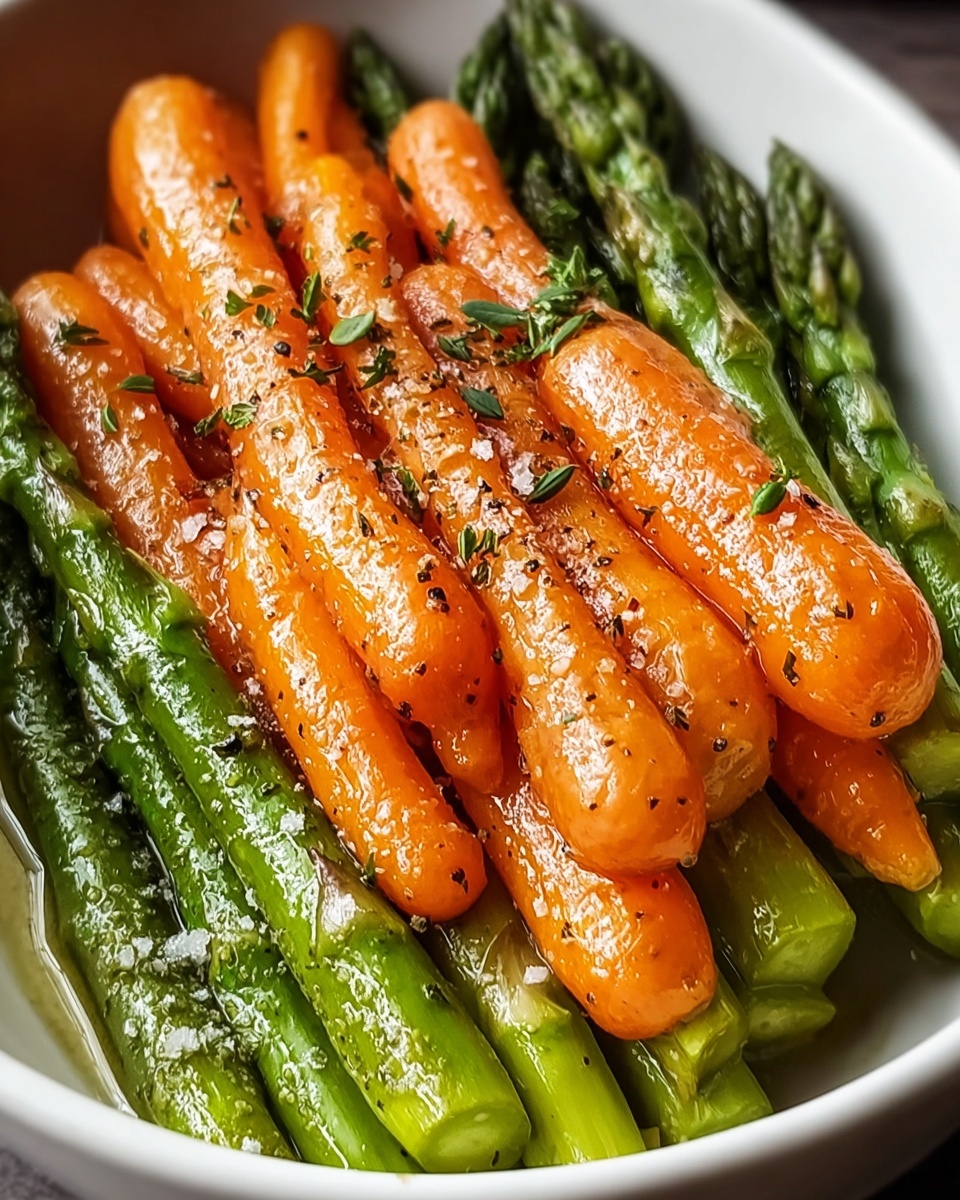 Roasted Asparagus and Carrots with Garlic and Parmesan Recipe - Recipe Image