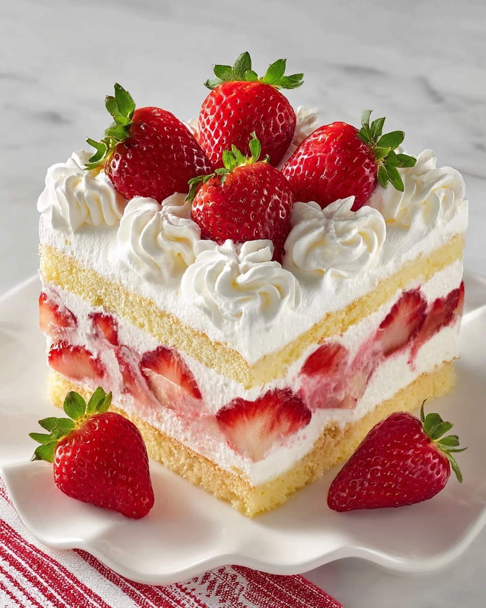 Easy Strawberry Poke Cake Recipe - Recipe Image
