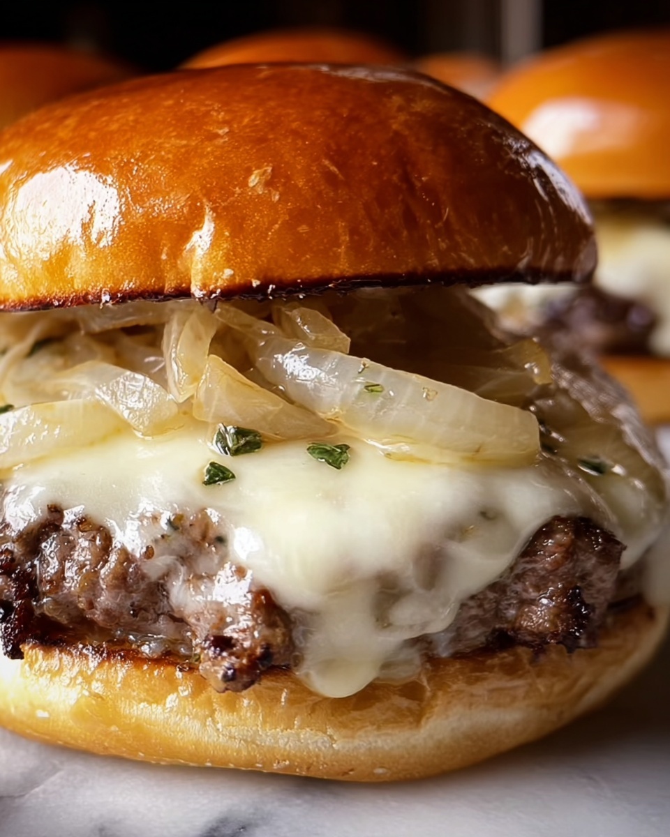 French Onion Soup Burgers Recipe - Recipe Image