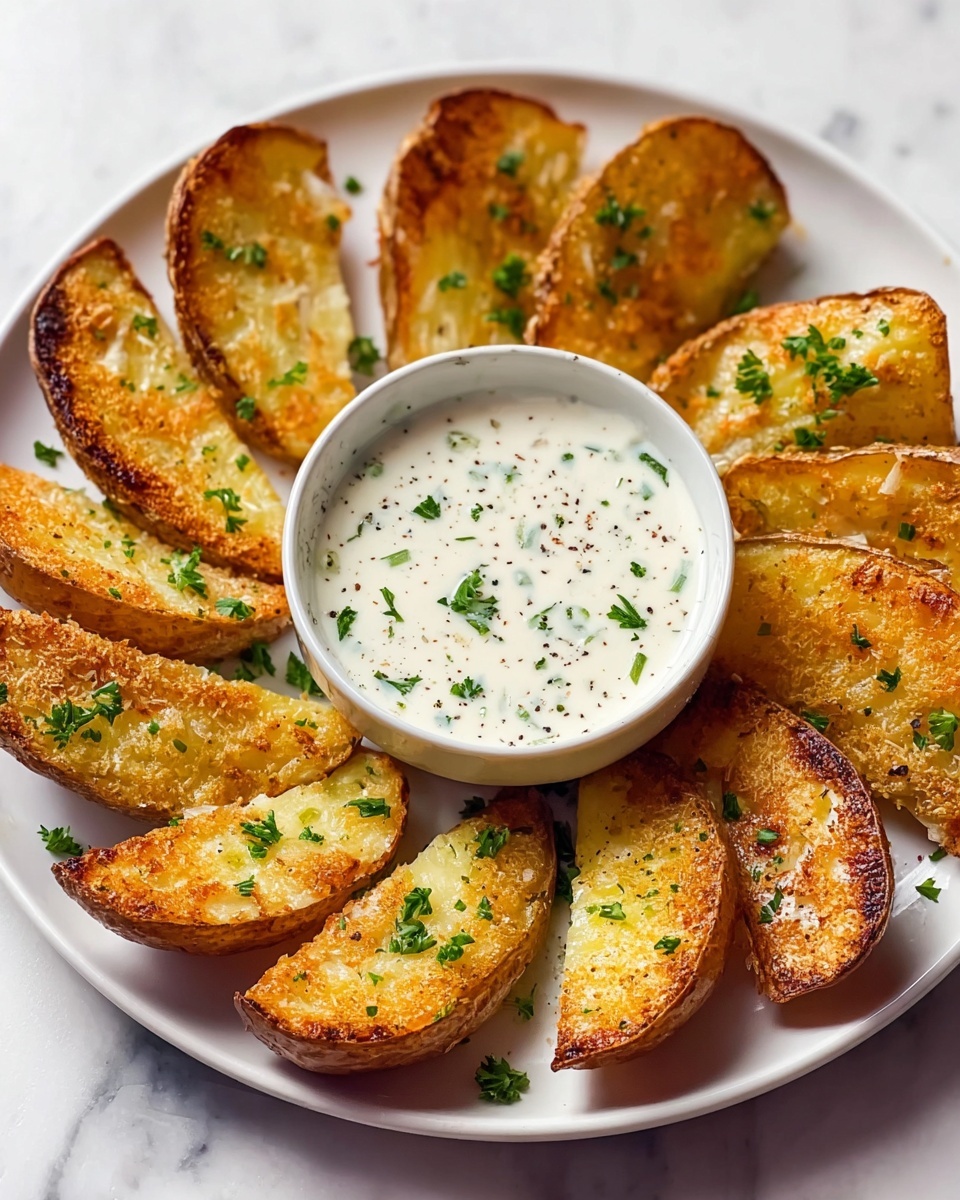 Baked Garlic Parmesan Potato Wedges Recipe - Recipe Image