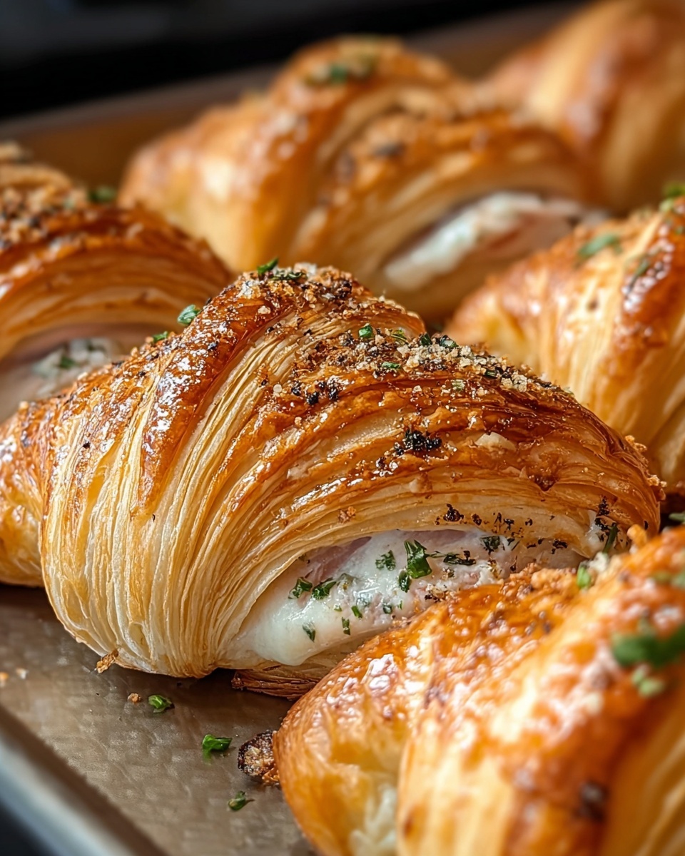 Buttery Garlic Baked Croissants Recipe - Recipe Image