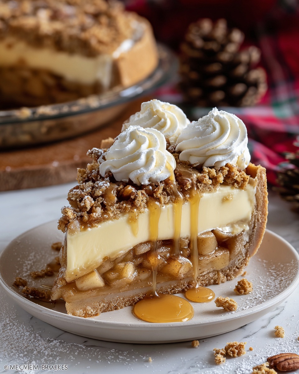 Apple Crisp Cheesecake Recipe - Recipe Image