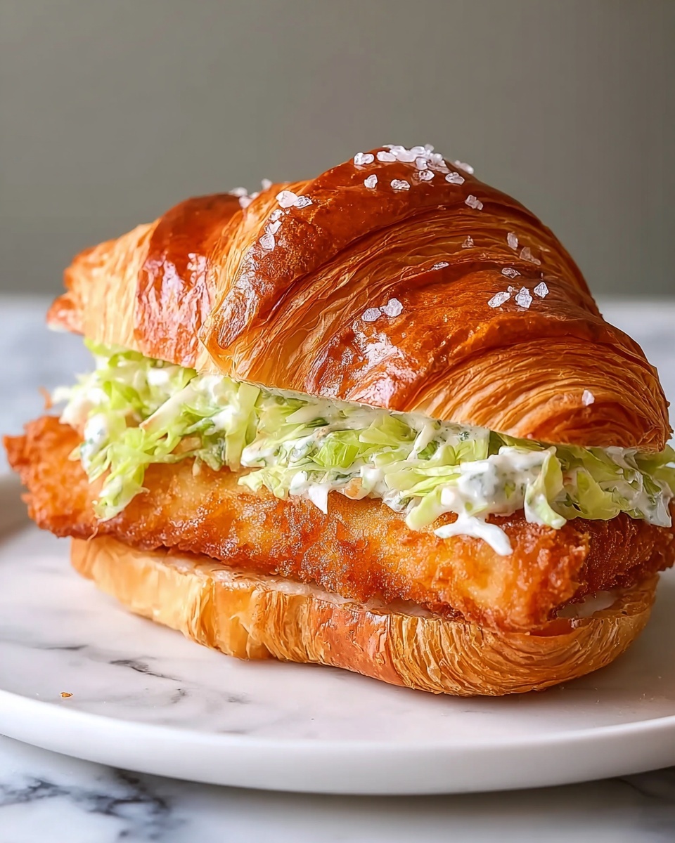 Chicken Caesar Croissant Sandwich with Spicy Honey Glaze Recipe - Recipe Image