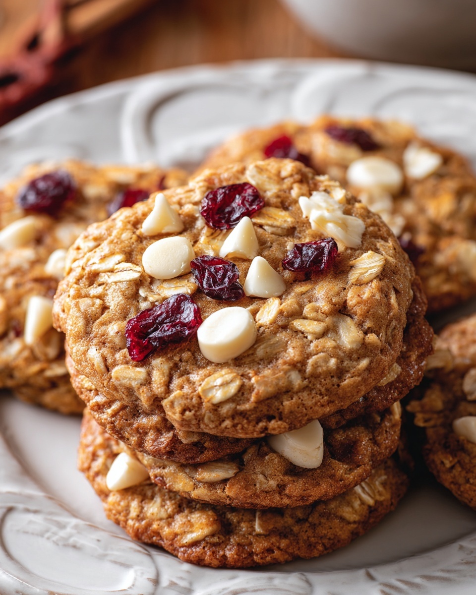 White Chocolate Cranberry Oatmeal Cookies Recipe - Recipe Image