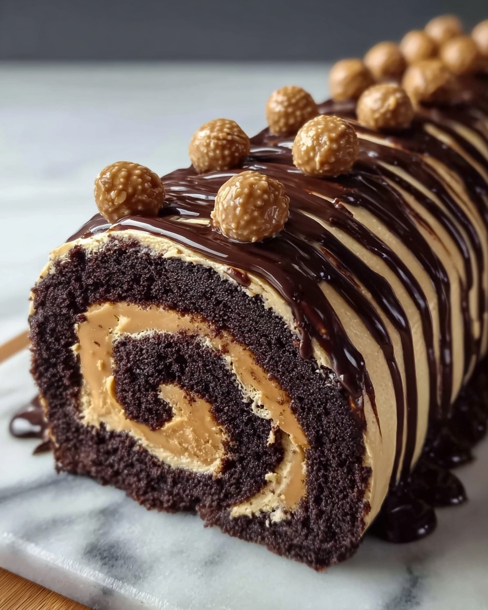 Decadent Chocolate Peanut Butter Cake Roll Recipe - Recipe Image