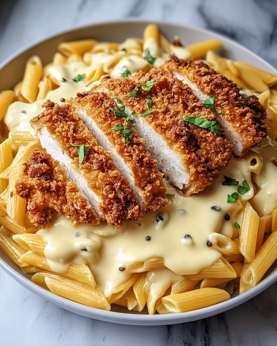 Crispy Chicken with Creamy Pasta Recipe - Recipe Image