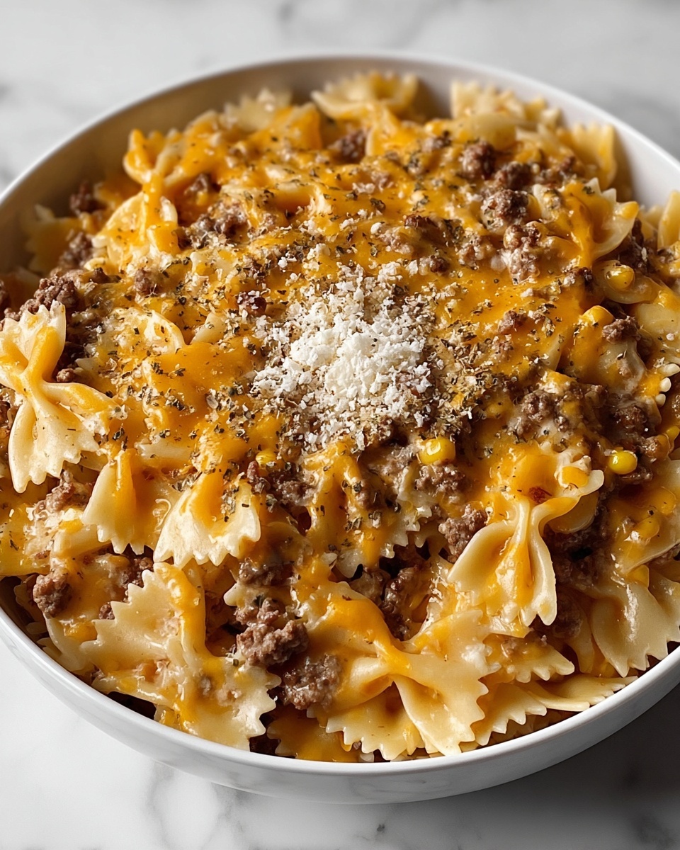 Creamy Ranch Beef and Sweet Corn Bowtie Casserole Recipe - Recipe Image
