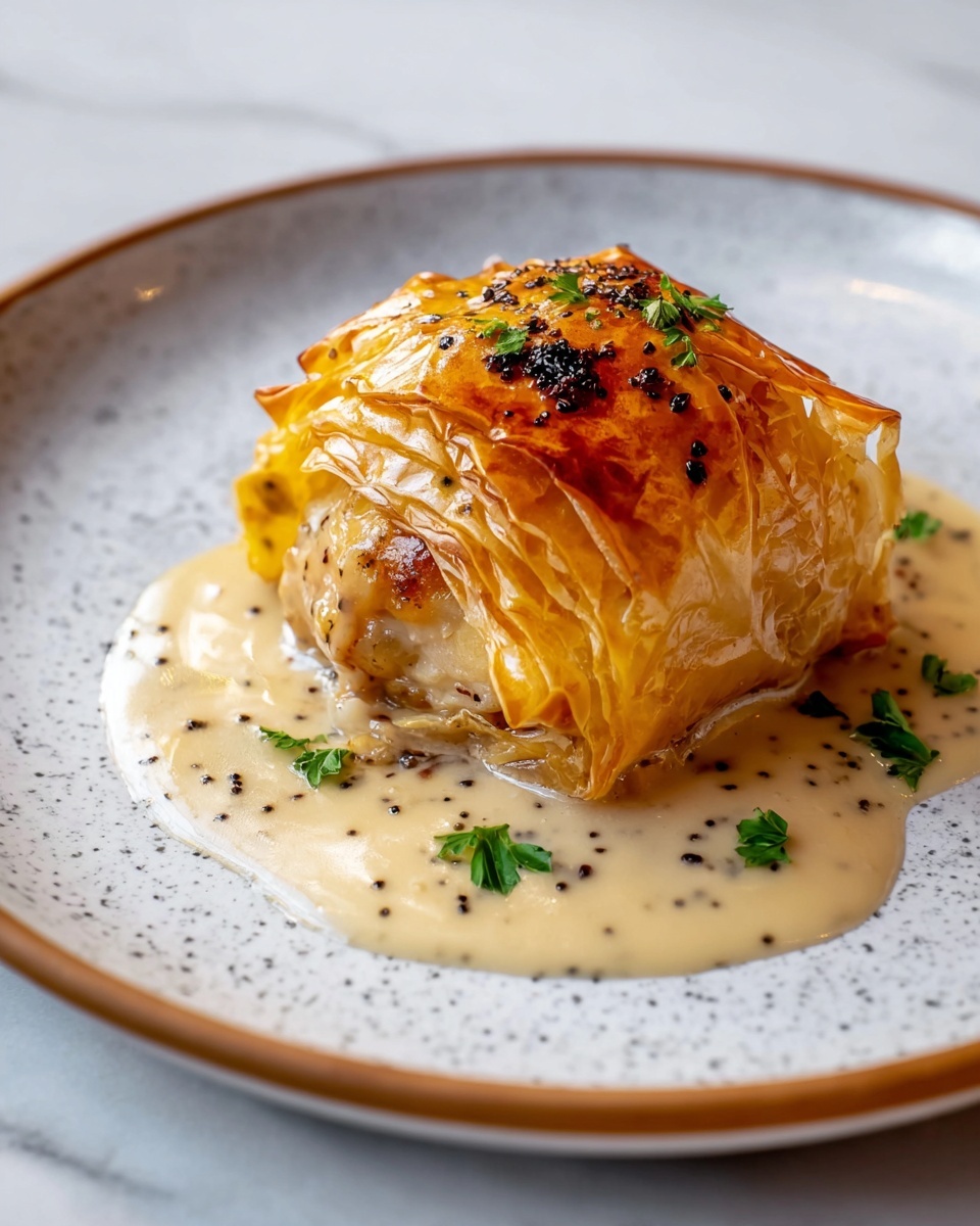 Chicken in Puff Pastry with Mustard Cream Sauce Recipe - Recipe Image