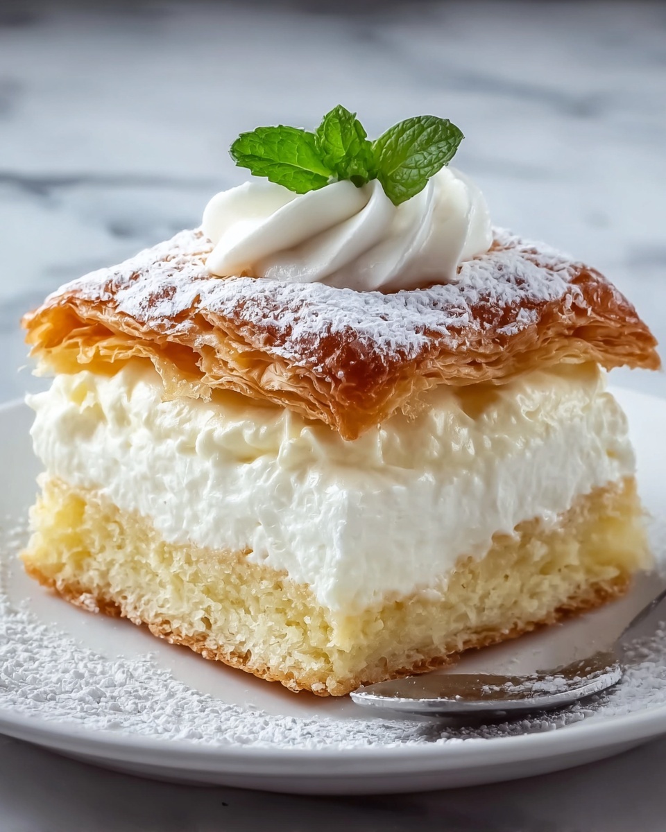 Cream Puff Cake with Vanilla Custard and Chocolate Glaze Recipe - Recipe Image
