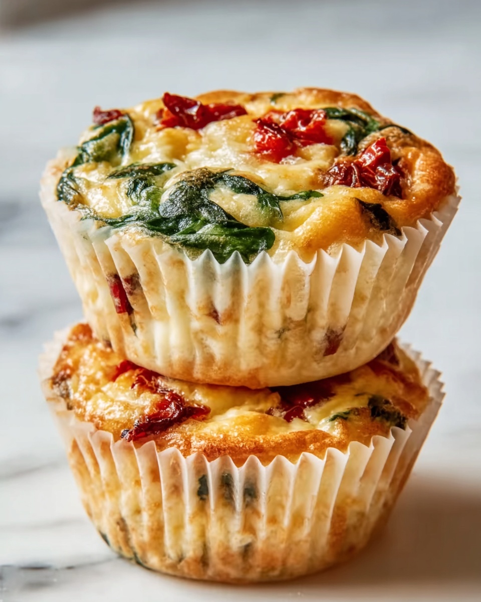 Egg White Bites with Sun-Dried Tomatoes, Spinach, and Bell Peppers Recipe - Recipe Image