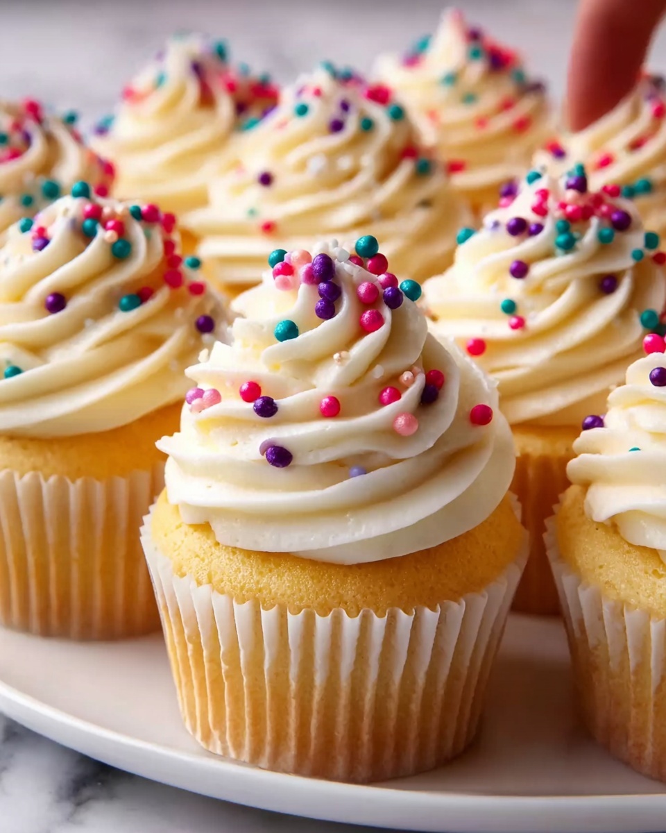 Homemade Vanilla Cupcakes with Classic Buttercream Frosting Recipe - Recipe Image