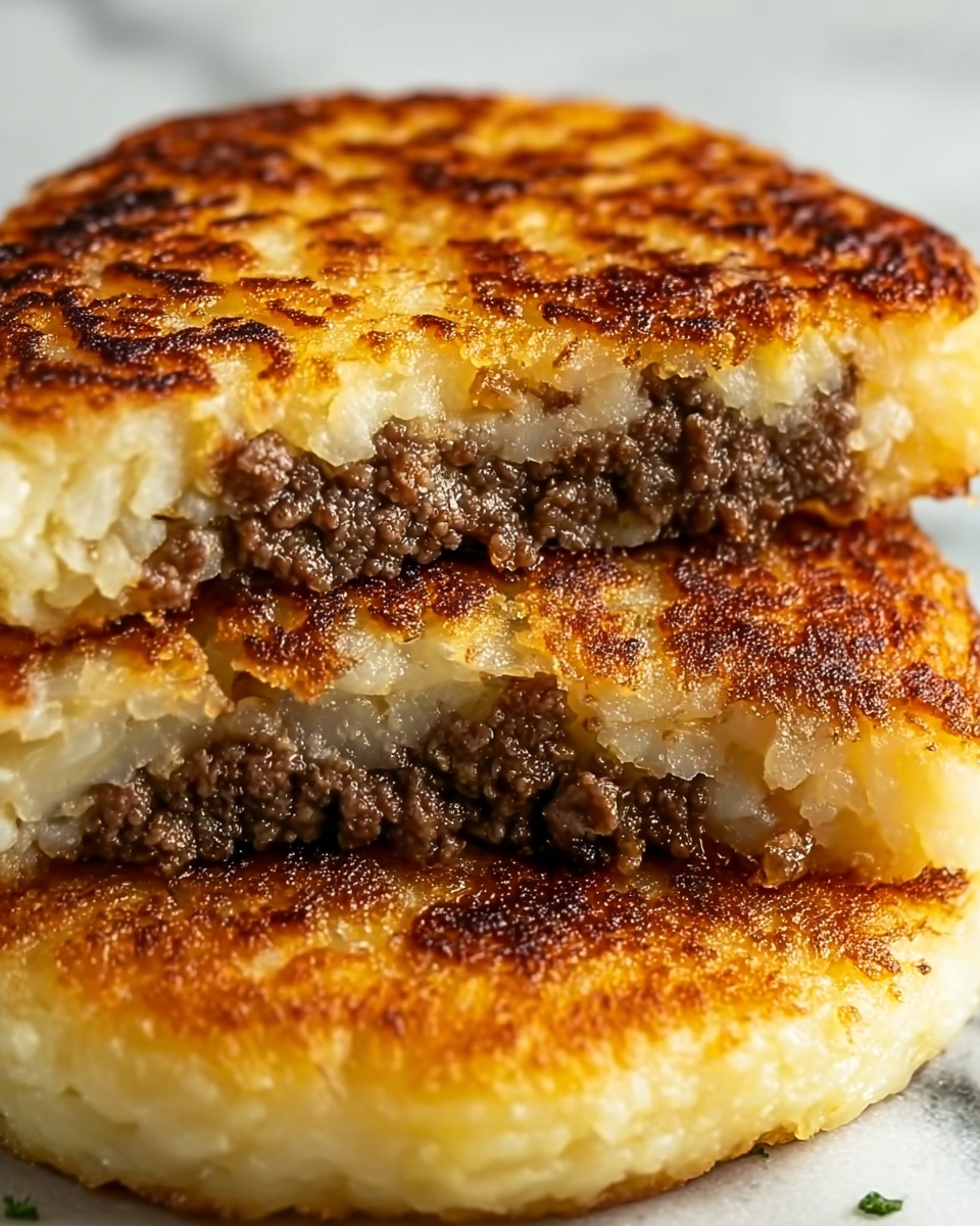 Potato Pancakes with Savory Beef and Cheddar Recipe - Recipe Image