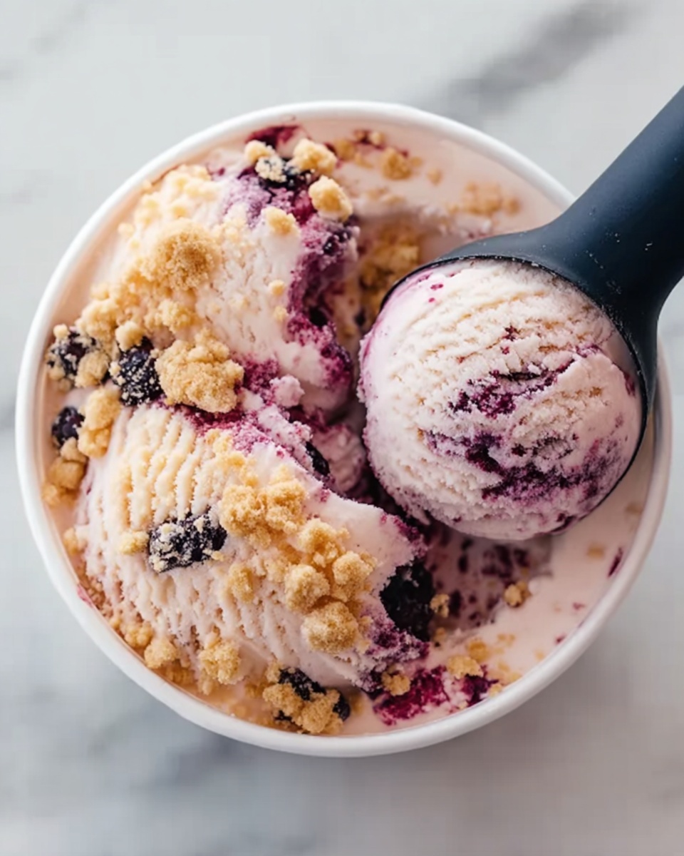 Creamy Blackberry Cobbler Ice Cream Recipe - Recipe Image