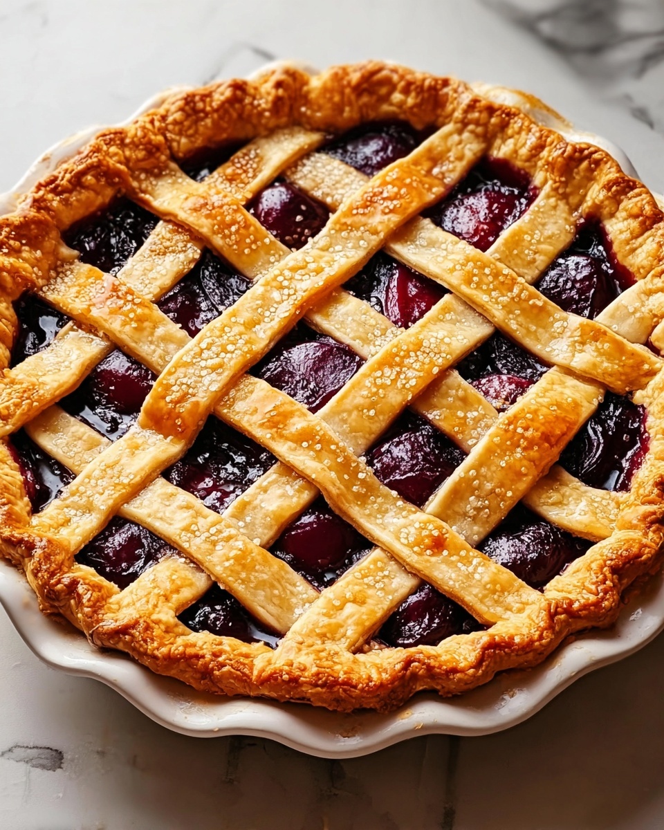 Plum Lattice Pie Recipe - Recipe Image