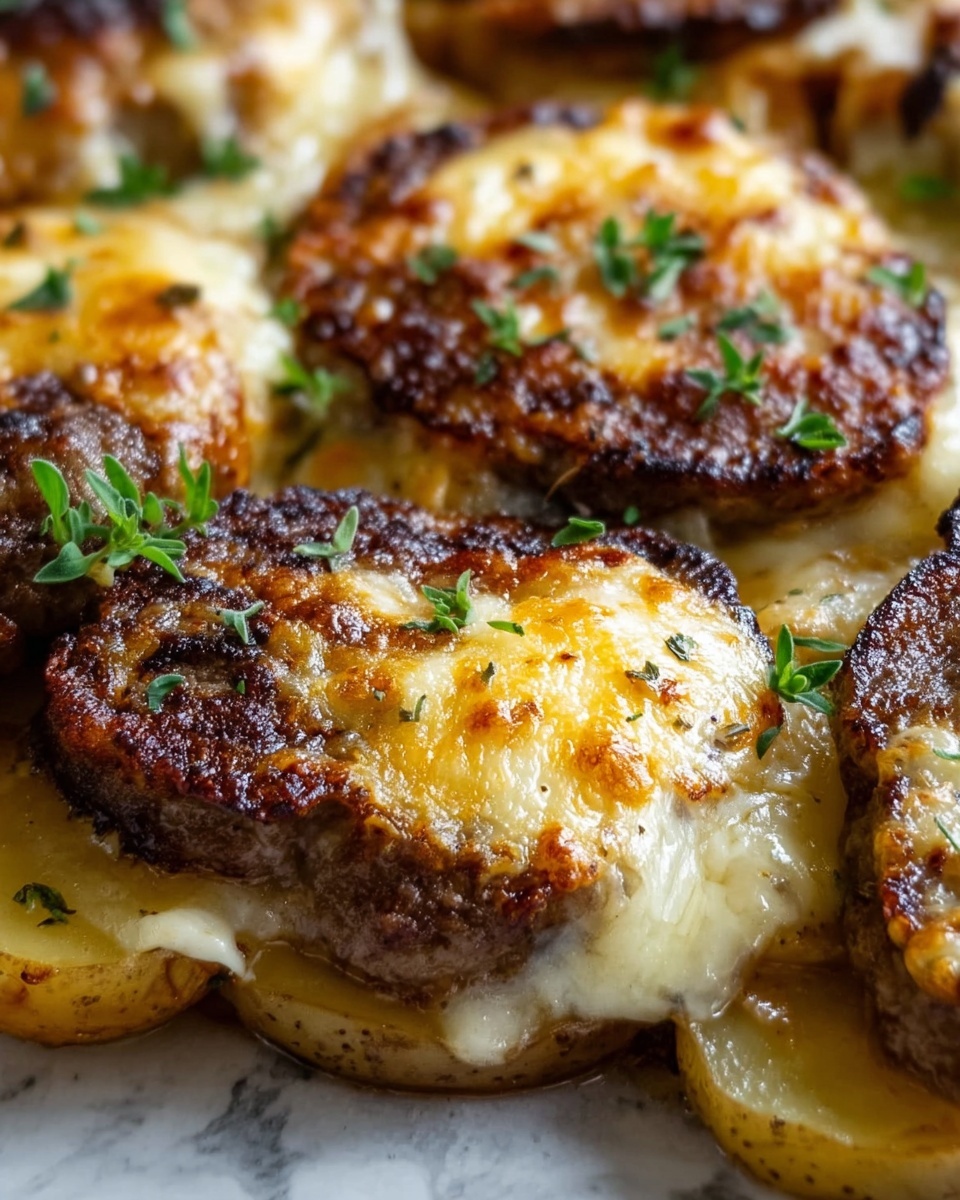 Garlic Parmesan Beef Chops with Cheesy Scalloped Potatoes Recipe - Recipe Image