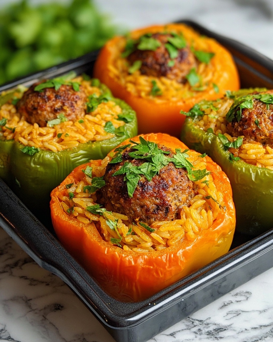 Stuffed Bell Peppers with Rice and Kefta Recipe - Recipe Image