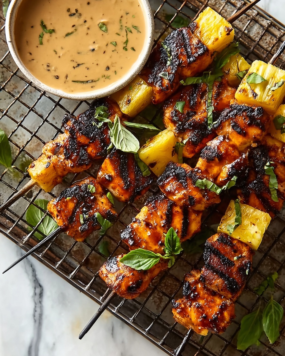 Chipotle Pineapple Bang Bang Chicken Skewers Recipe - Recipe Image