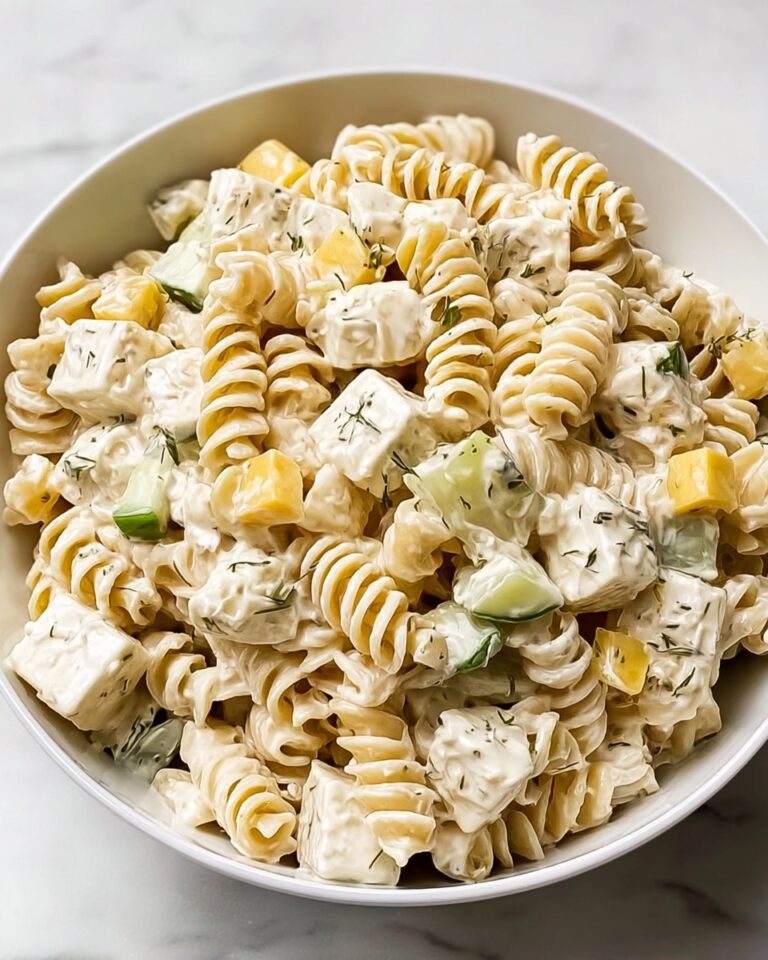 The Best Creamy Dill Pickle Pasta Salad Recipe