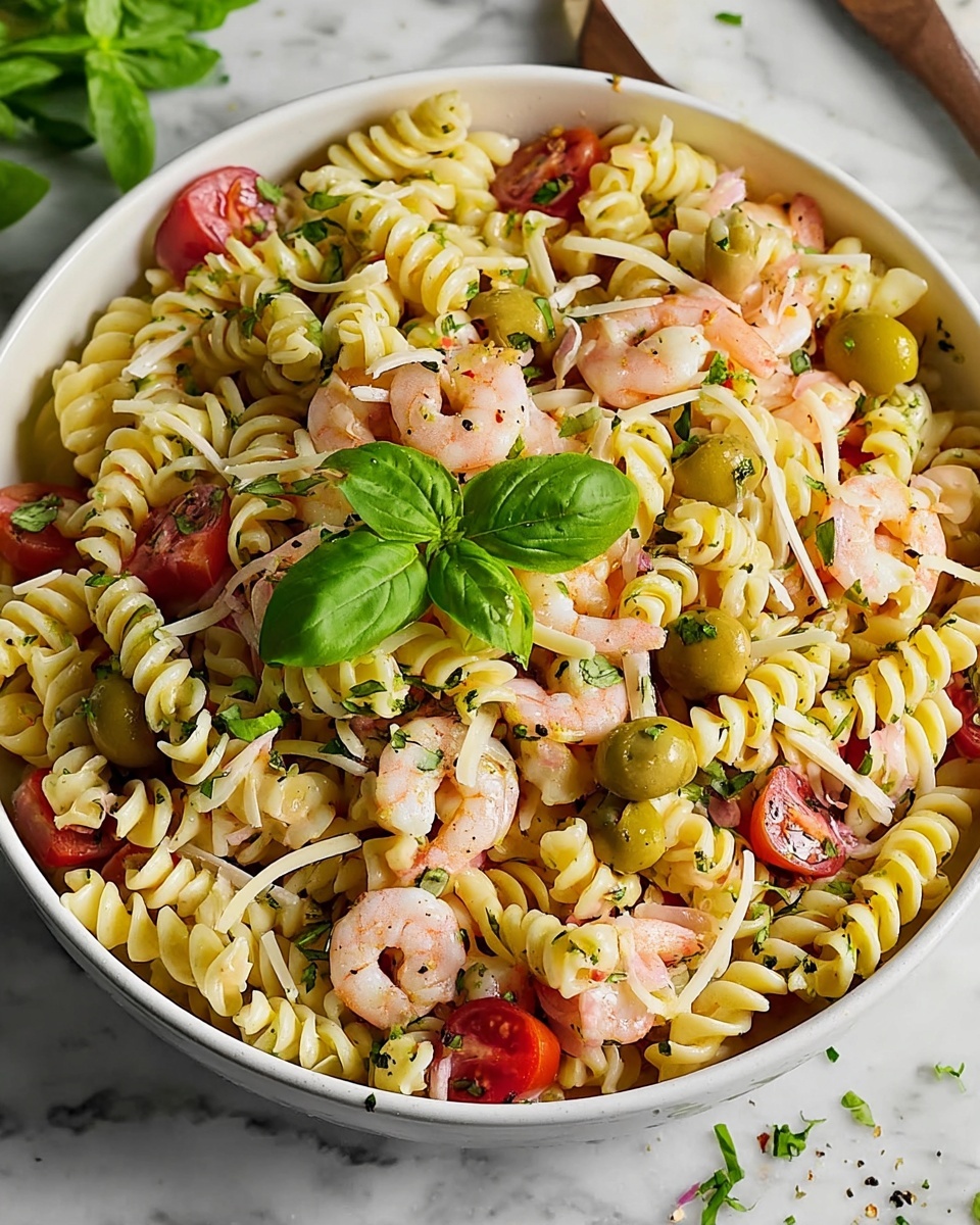 Italian Pasta Salad with Fresh Vegetables, Mozzarella, and Dressing Recipe - Recipe Image