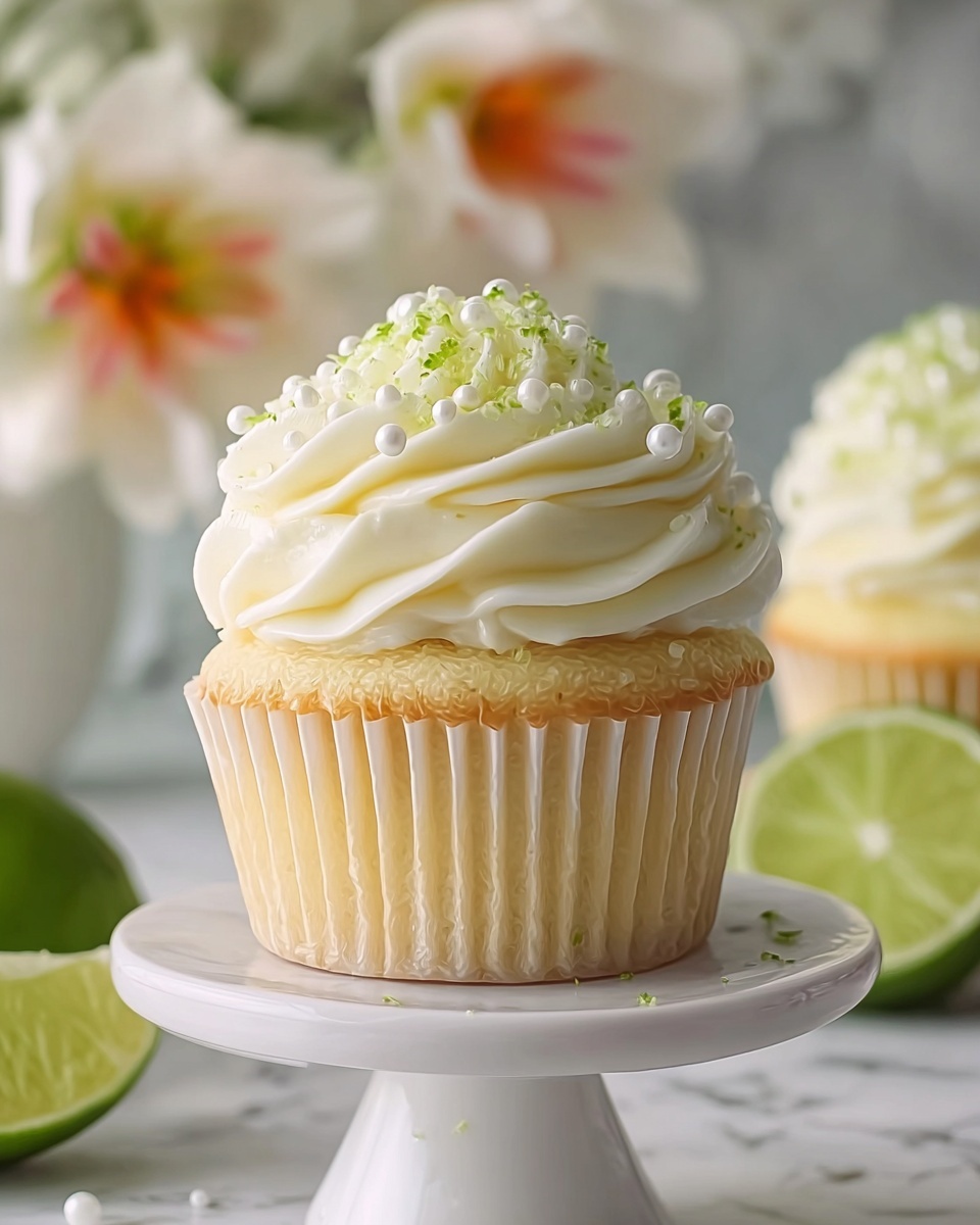 Key Lime Cupcakes Filled with Creamy Lime Frosting Recipe - Recipe Image