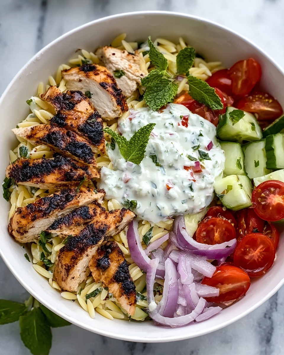Greek Chicken Orzo Power Bowls Recipe - Recipe Image