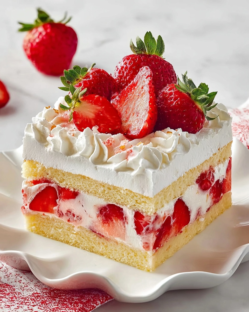 Easy Strawberry Poke Cake Recipe - Recipe Image