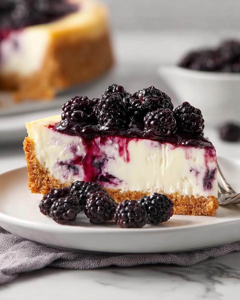 No Bake Blackberry Cheesecake Recipe - Recipe Image
