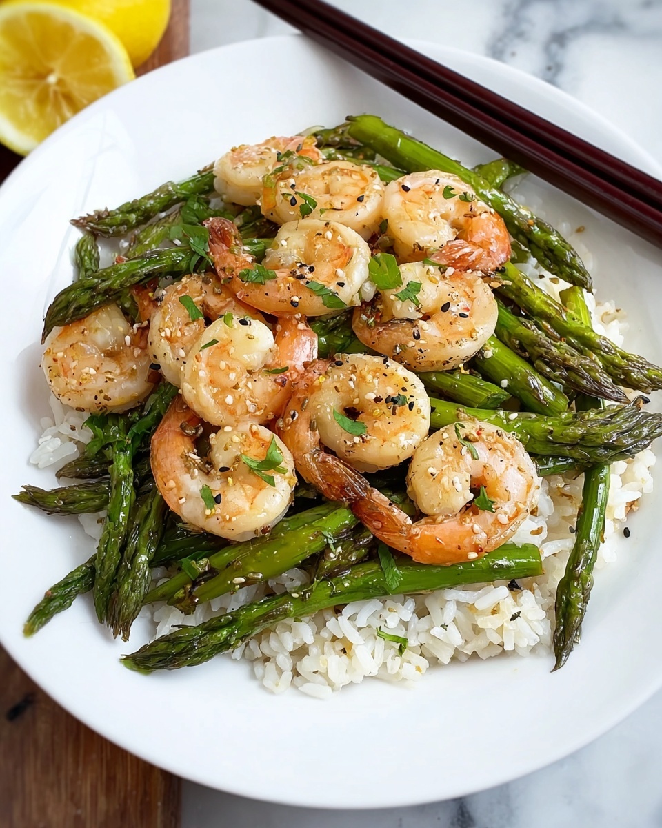 Shrimp and Asparagus Stir Fry with Lemon Sauce Recipe - Recipe Image