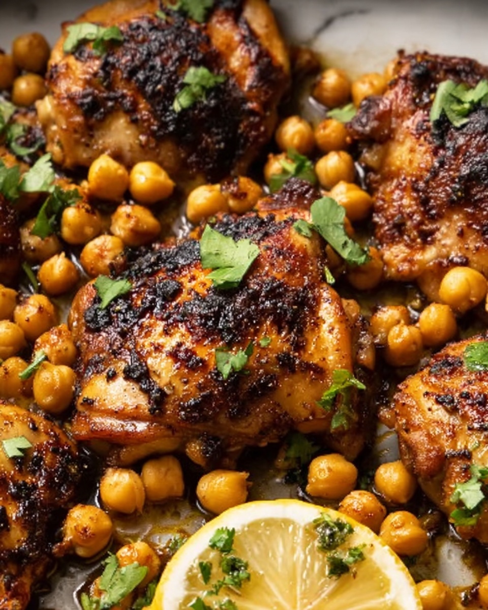 Charred Honey Lemon Chicken with Crispy Chickpeas Recipe - Recipe Image