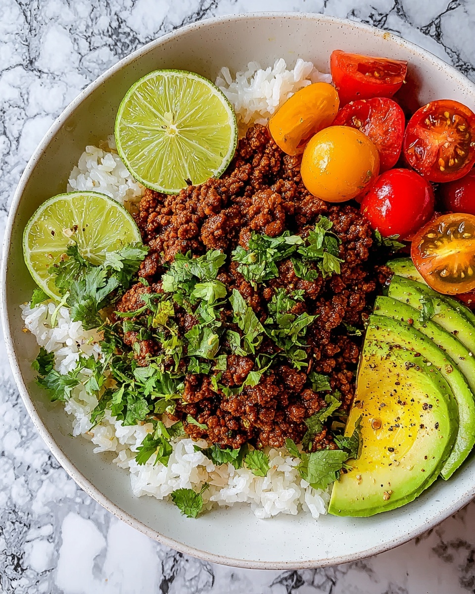 Ground Beef Hot Honey Bowl Recipe - Recipe Image