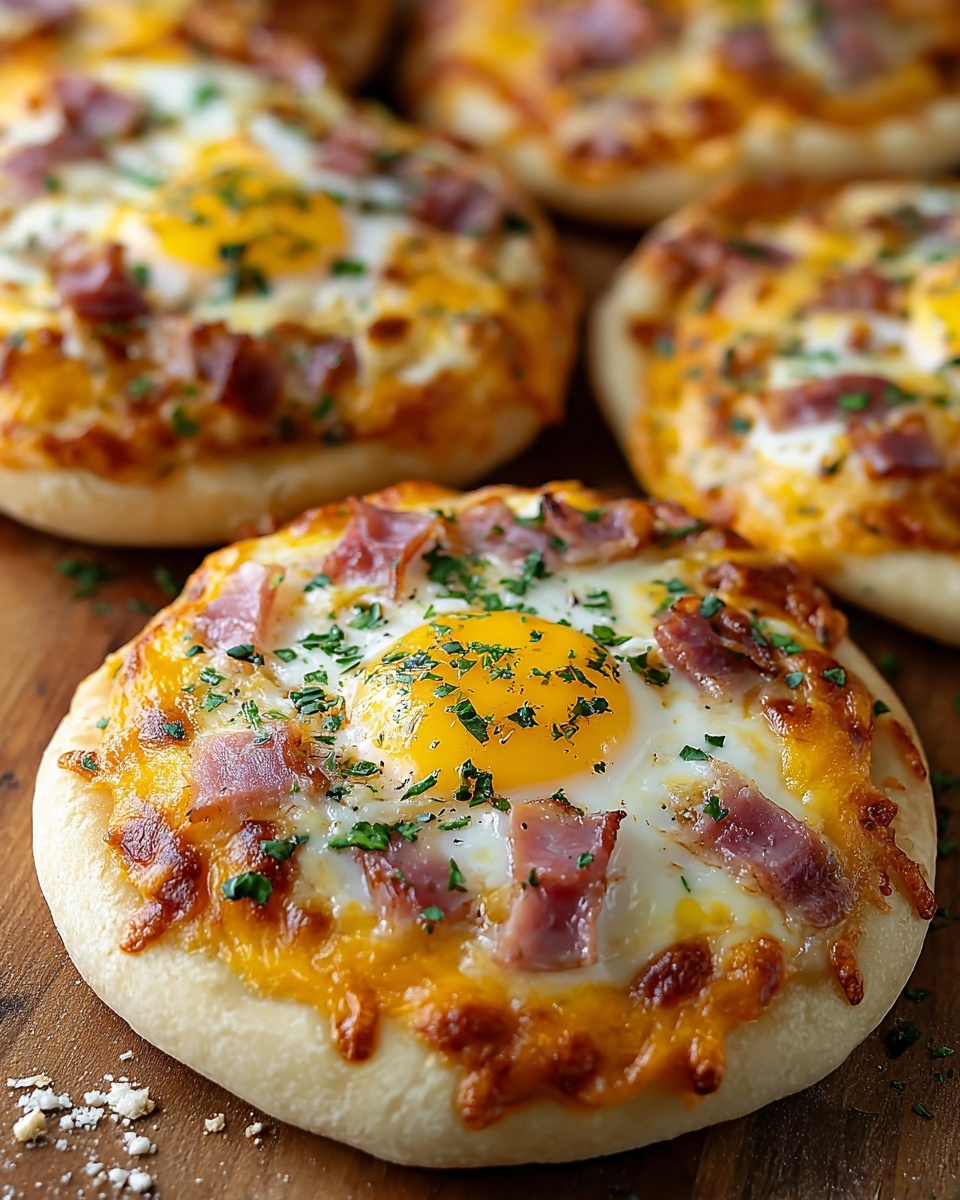 English Muffin Breakfast Pizza with Sausage, Eggs, and Sawmill Gravy Recipe - Recipe Image
