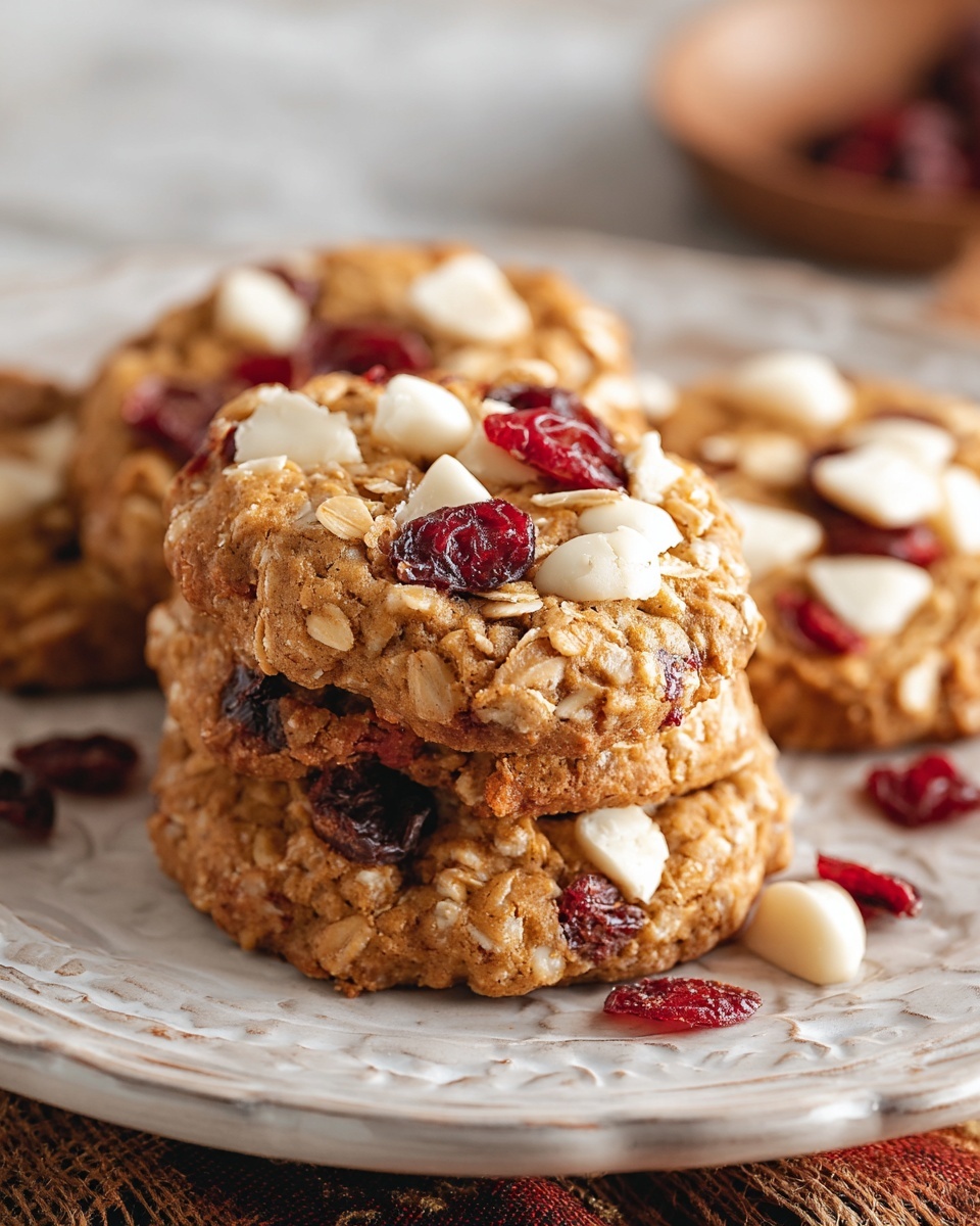 White Chocolate Cranberry Oatmeal Cookies Recipe - Recipe Image