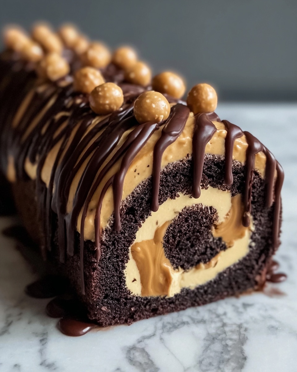 Decadent Chocolate Peanut Butter Cake Roll Recipe - Recipe Image