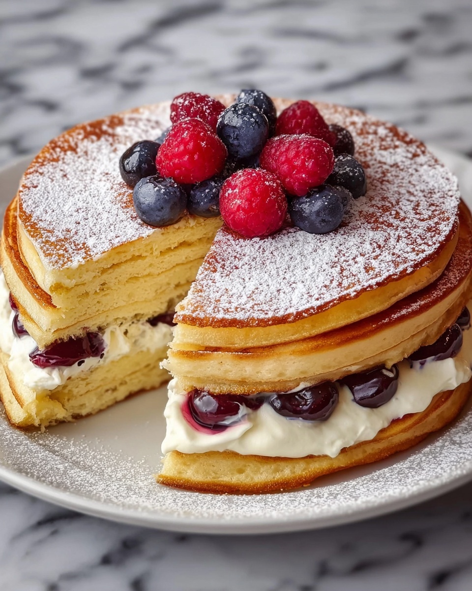 Pancake Cake with Puff Pastry and Berry Fruit Recipe - Recipe Image