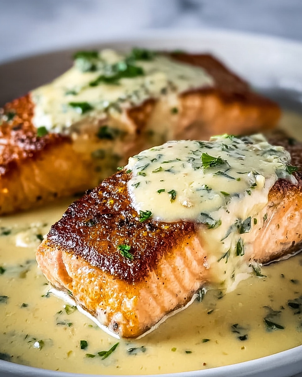 Creamy Garlic Butter Salmon Recipe - Recipe Image