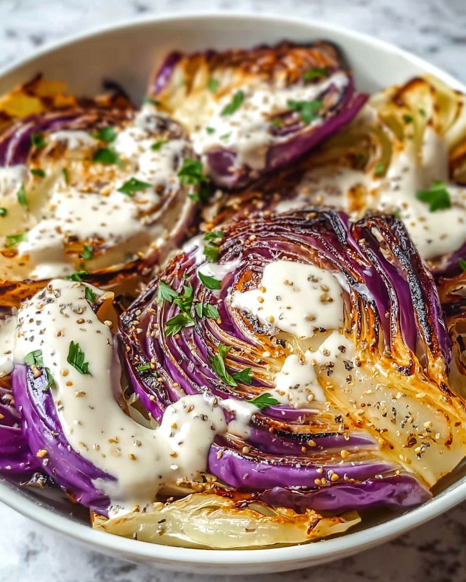 Roasted Cabbage with Creamy Yogurt Sauce Recipe - Recipe Image