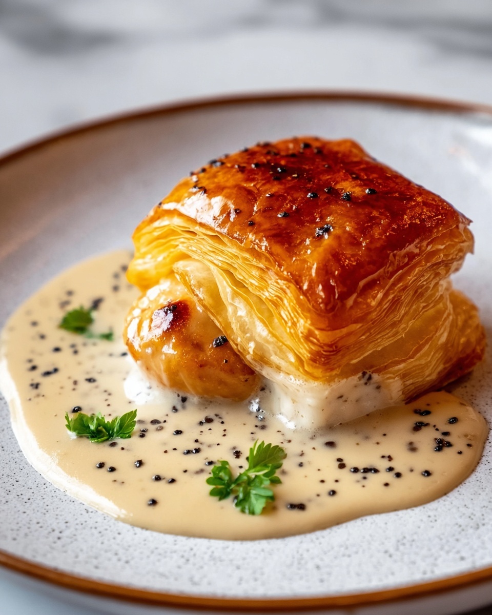 Chicken in Puff Pastry with Mustard Cream Sauce Recipe - Recipe Image