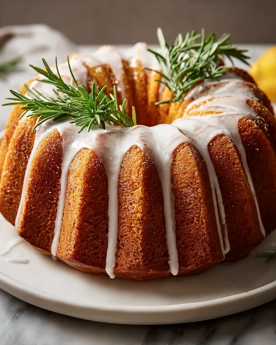 Rosemary-Lemon Bundt Cake with Candied Rosemary Recipe - Recipe Image