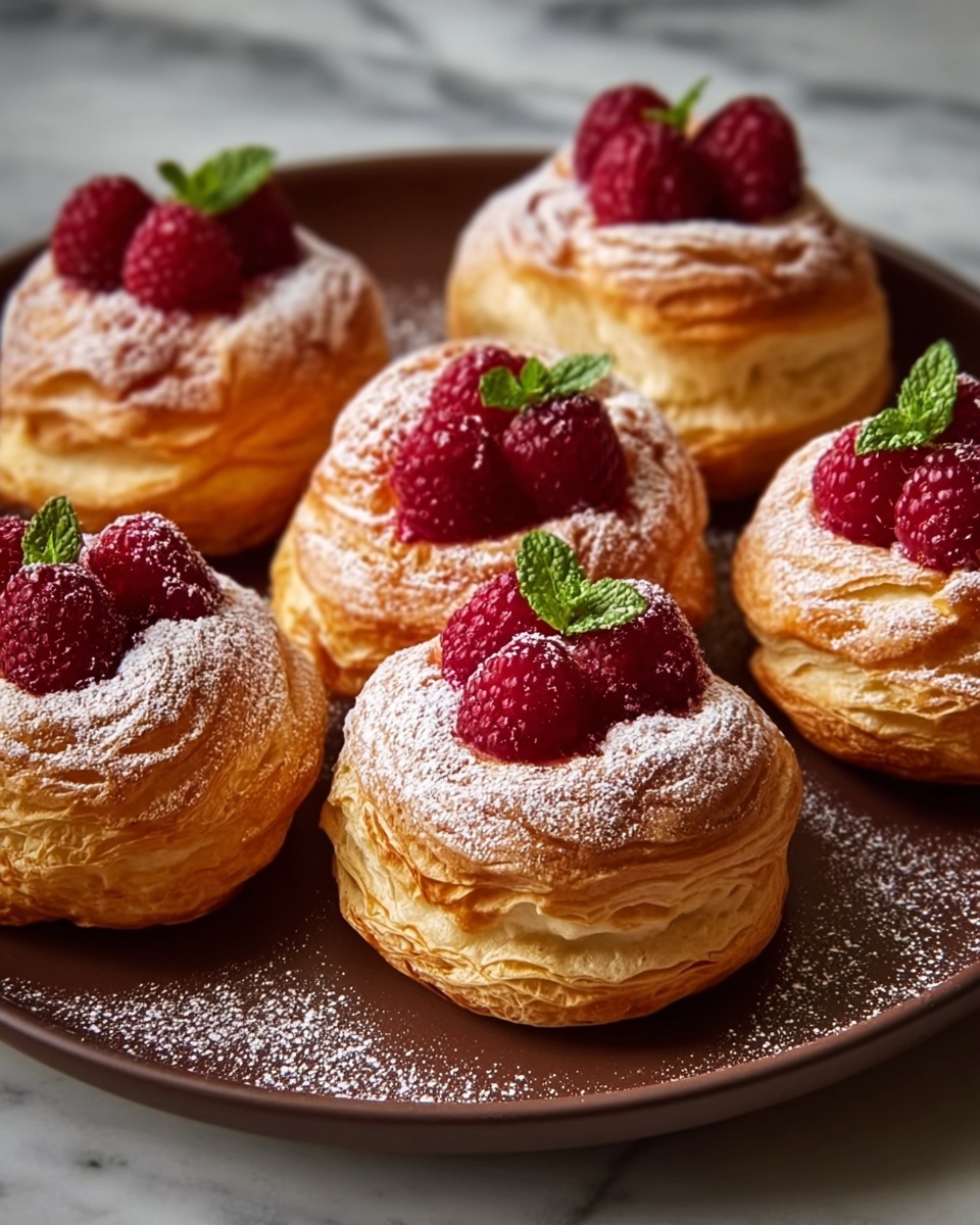 Choux Buns with Pistachio and Raspberry Filling Recipe - Recipe Image
