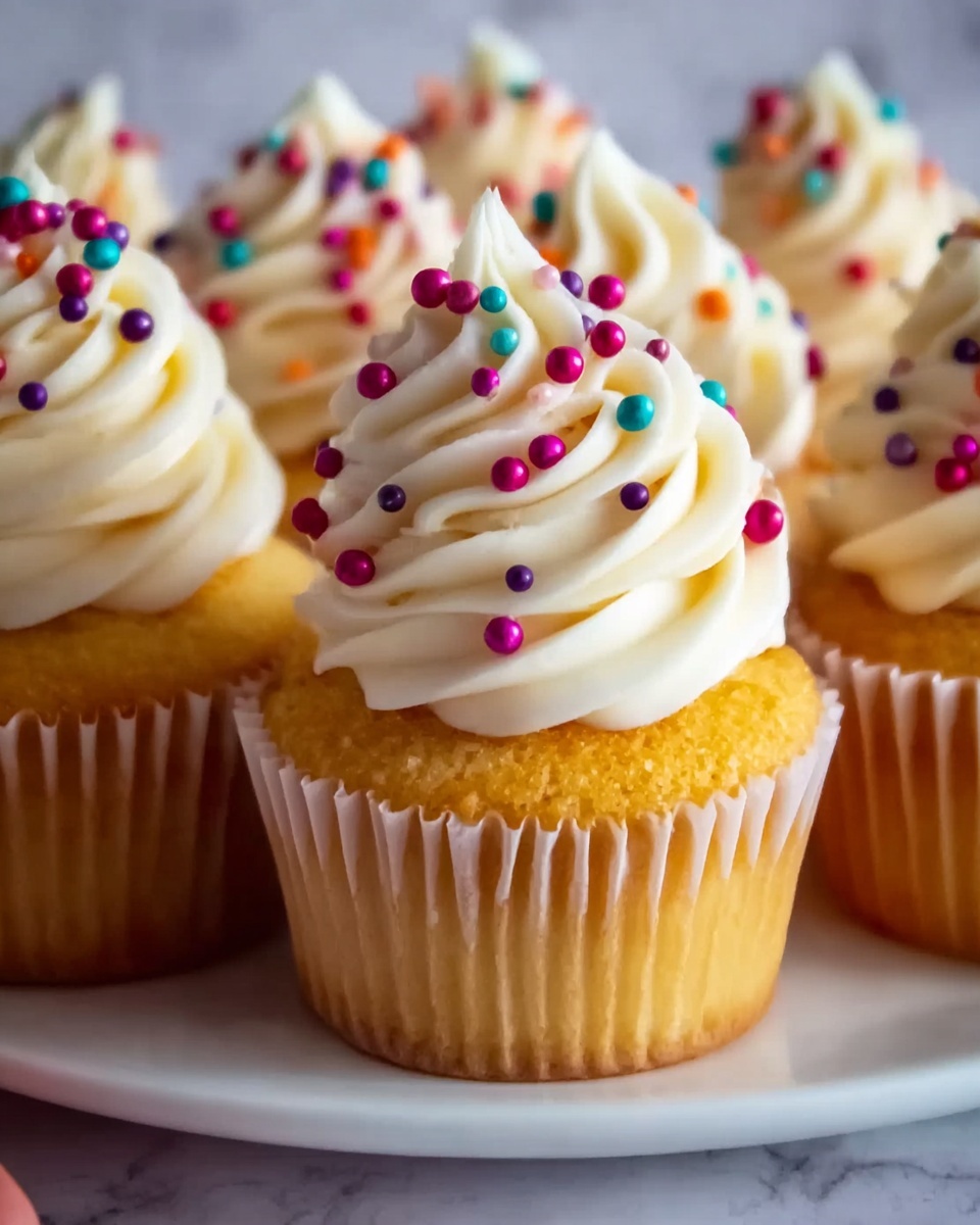 Homemade Vanilla Cupcakes with Classic Buttercream Frosting Recipe - Recipe Image